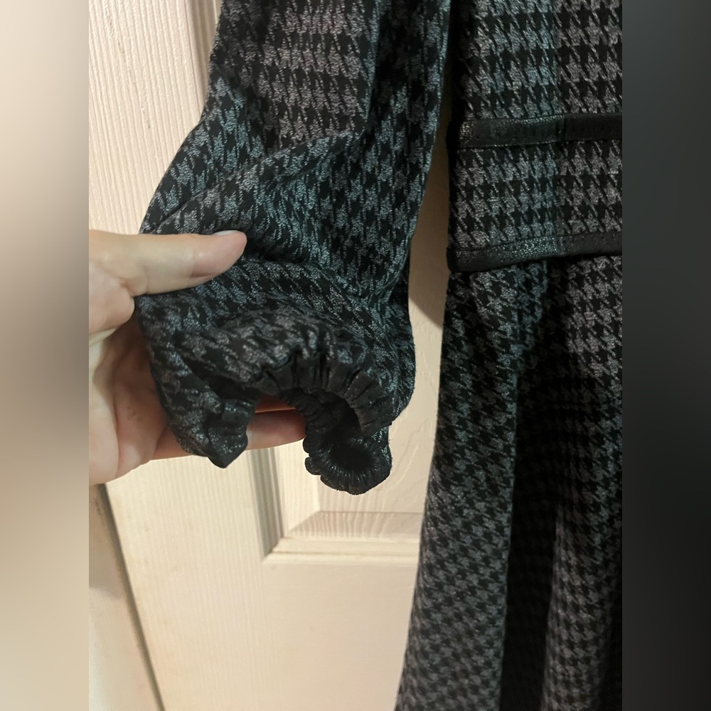 Max Studio Houndstooth Pattern Fit & Flare Dress … - image 5